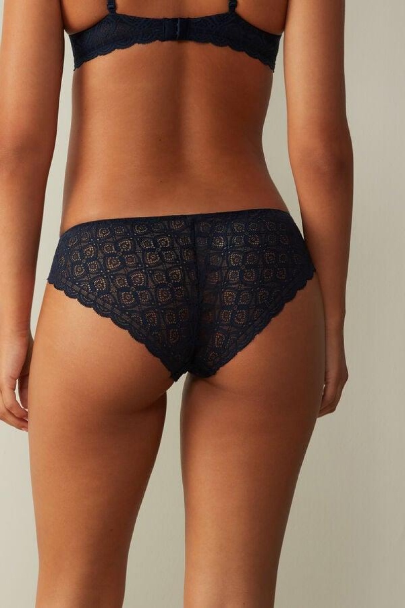 Intimissimi Low Rise Lace Ženske Gaćice Plave | HR 2430MAQ