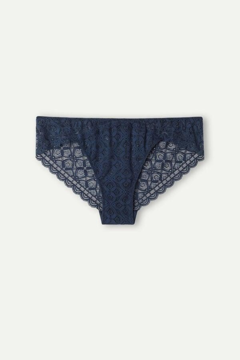 Intimissimi Low Rise Lace Ženske Gaćice Plave | HR 2430MAQ