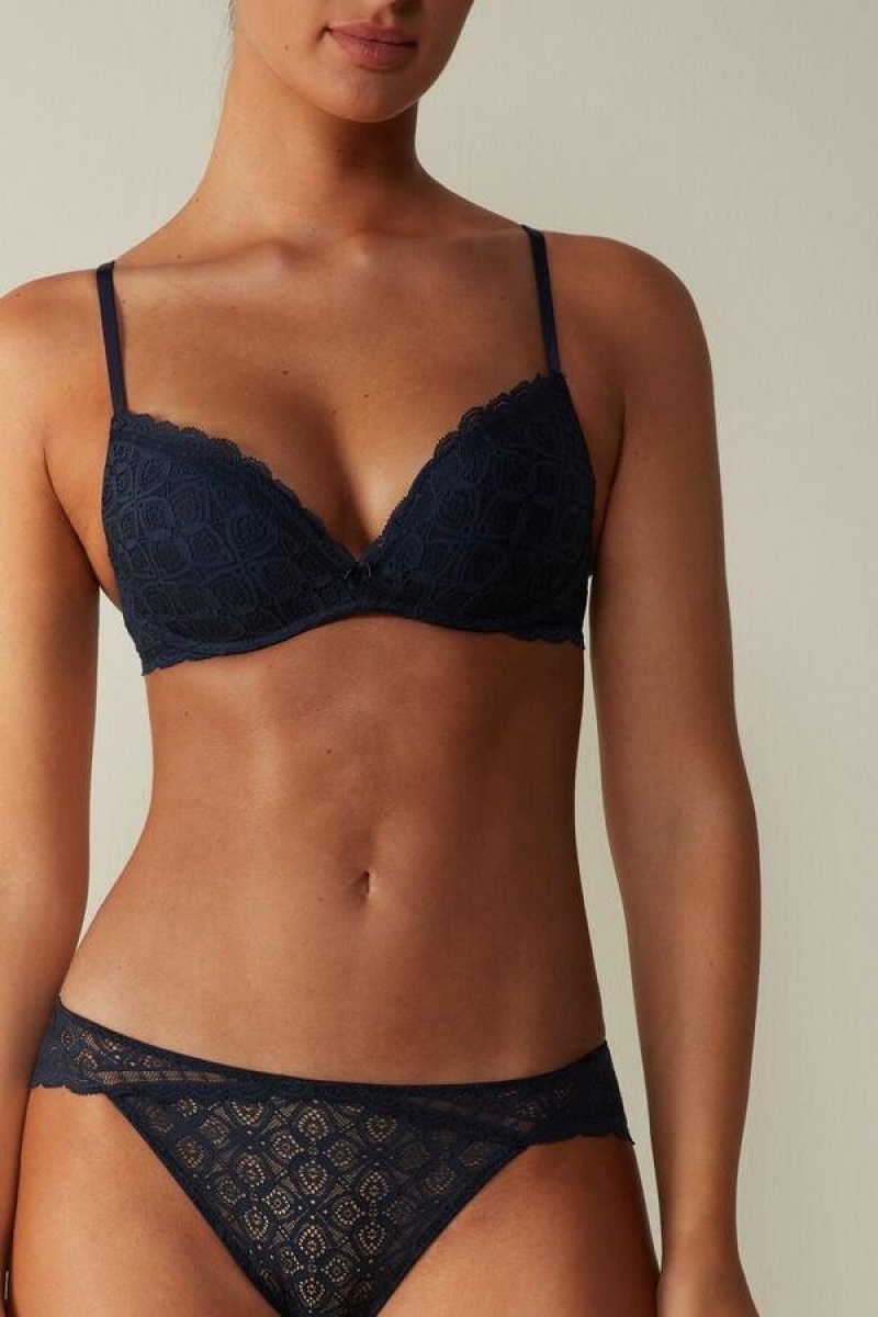 Intimissimi Low Rise Lace Ženske Gaćice Plave | HR 2430MAQ