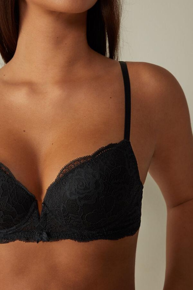 Intimissimi Mia Lace Super Push-Up Ženske Grudnjaci Crne | HR 1337FMM