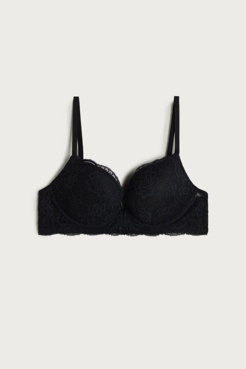 Intimissimi Mia Lace Super Push-Up Ženske Grudnjaci Crne | HR 1337FMM