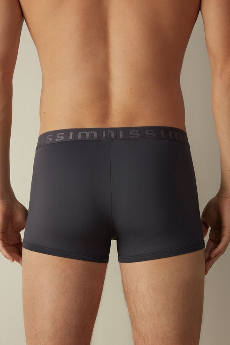 Intimissimi Microfiber Logo Shorts Muške Boxer Sive | HR 2622HKA