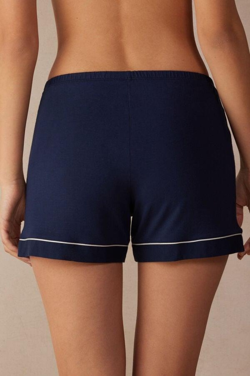 Intimissimi Modal Shorts with Contrast Trim Ženske Pidžama Plave | HR 1963HKW