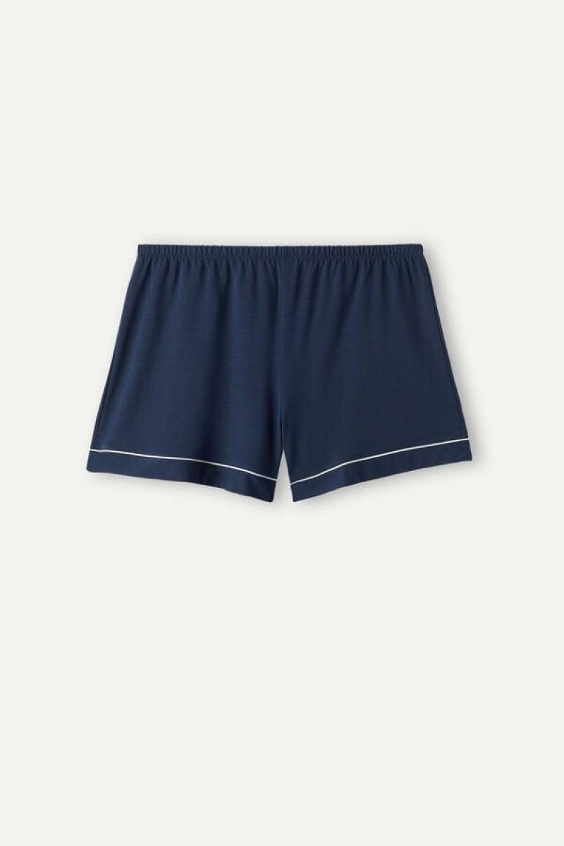 Intimissimi Modal Shorts with Contrast Trim Ženske Pidžama Plave | HR 1963HKW