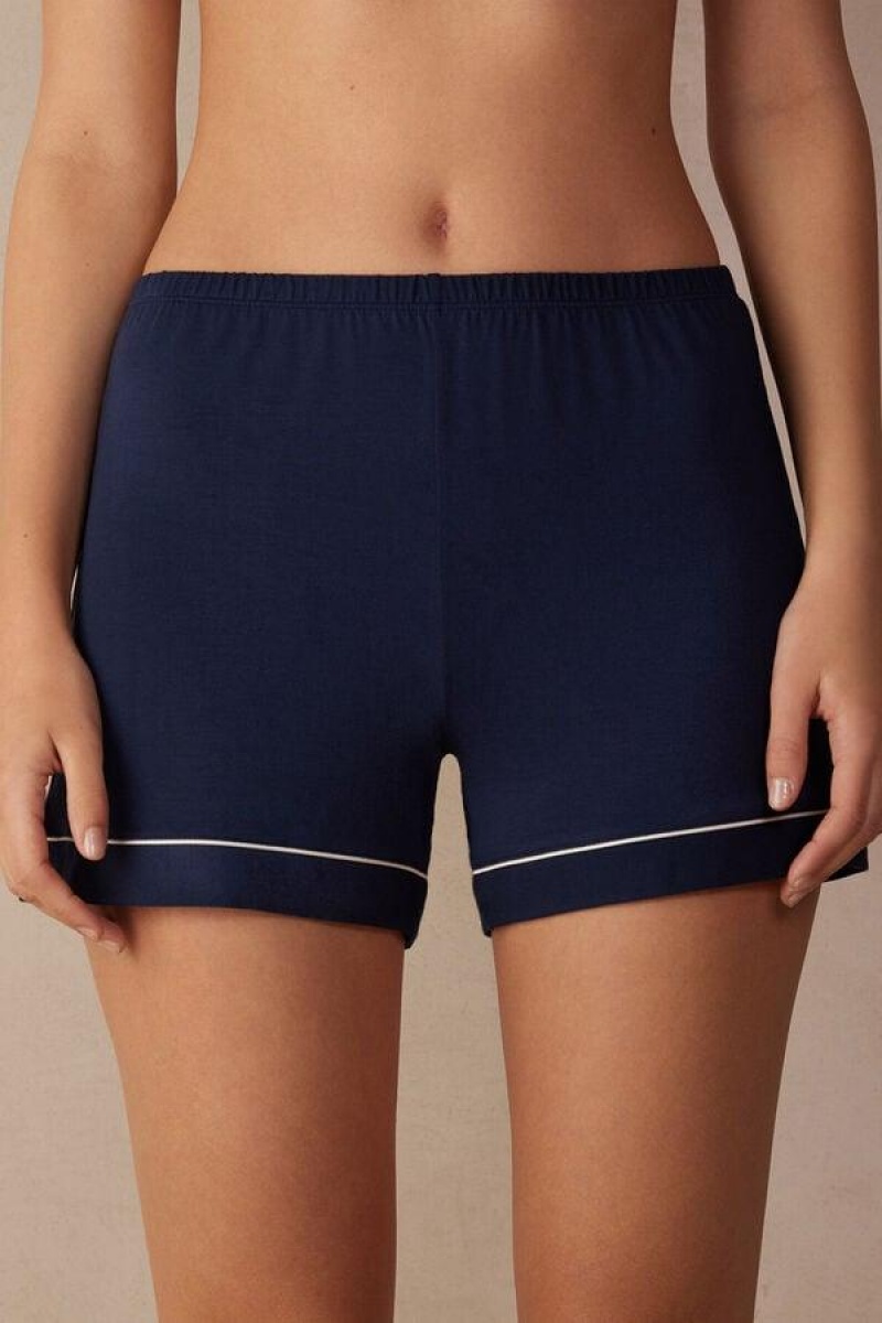 Intimissimi Modal Shorts with Contrast Trim Ženske Pidžama Plave | HR 1963HKW