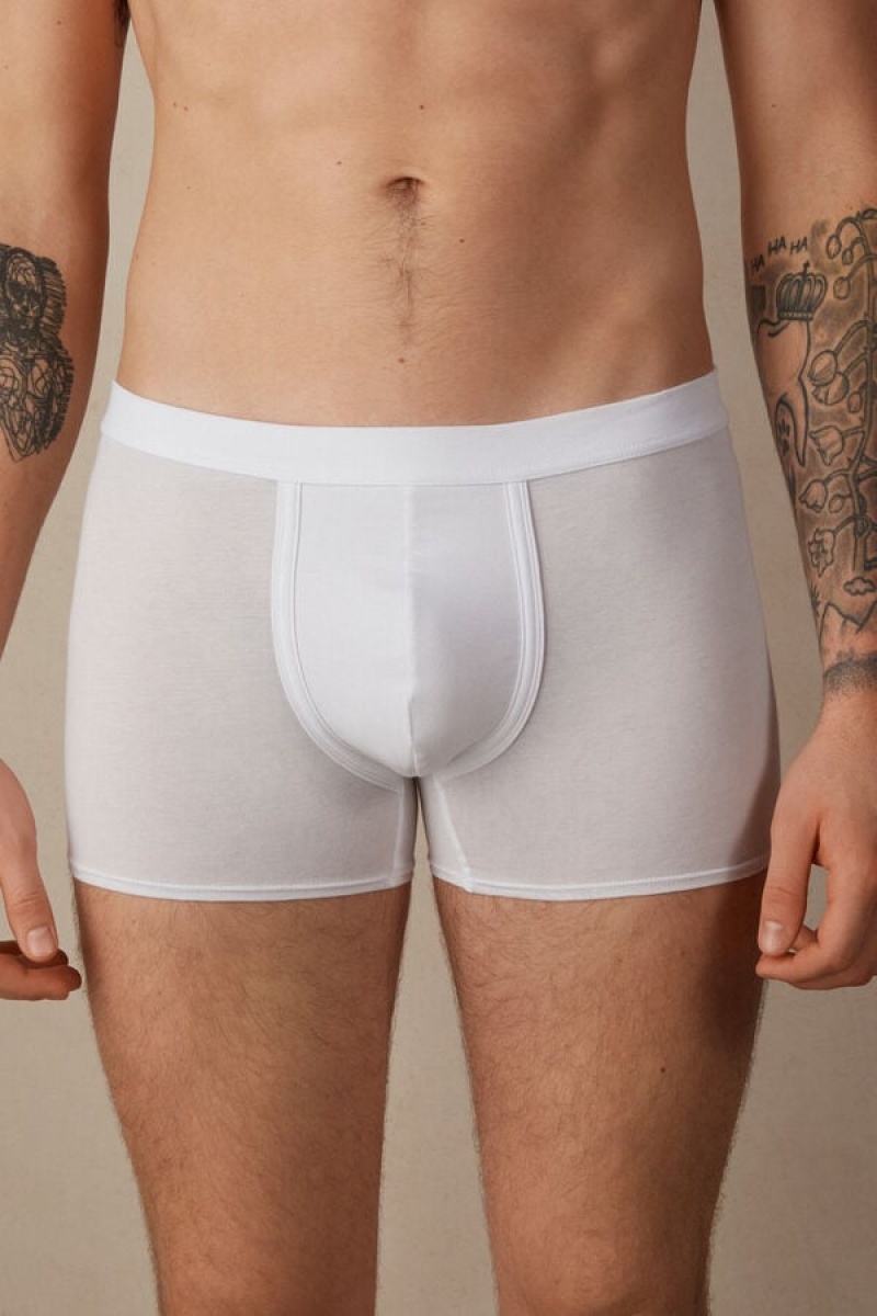 Intimissimi Natural Fresh Supima® Cotton Muške Boxer Bijele | HR 2629PQK