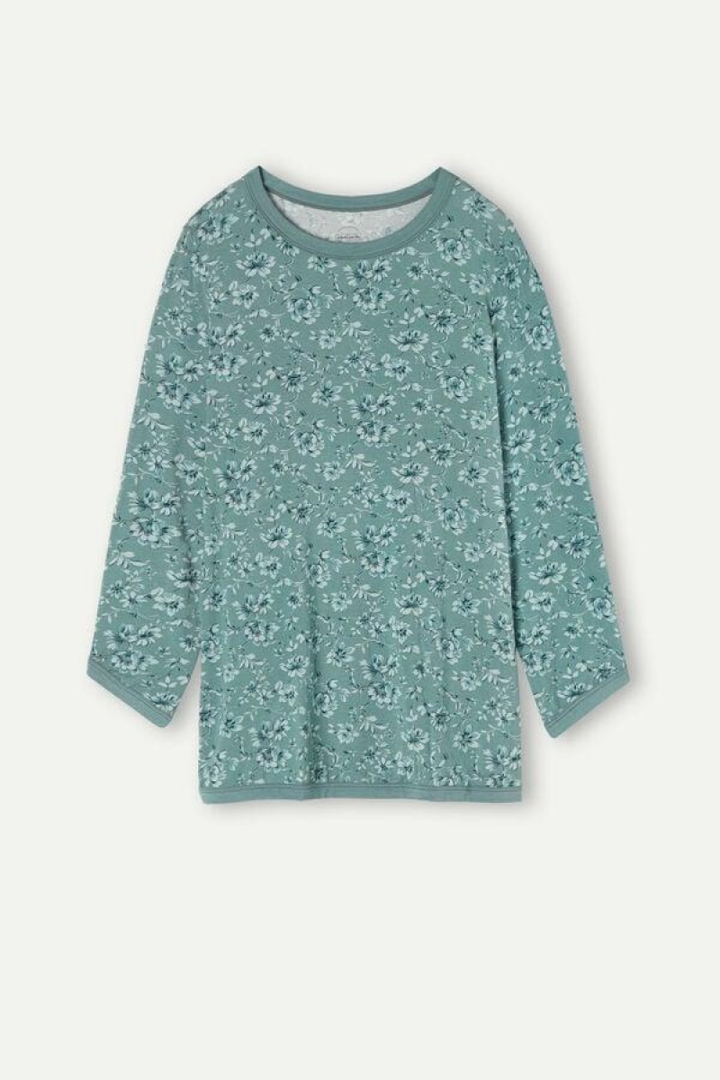 Intimissimi Prairie Bouquet Long Sleeve Top Ženske Pidžama Zelene | HR 2172JJE