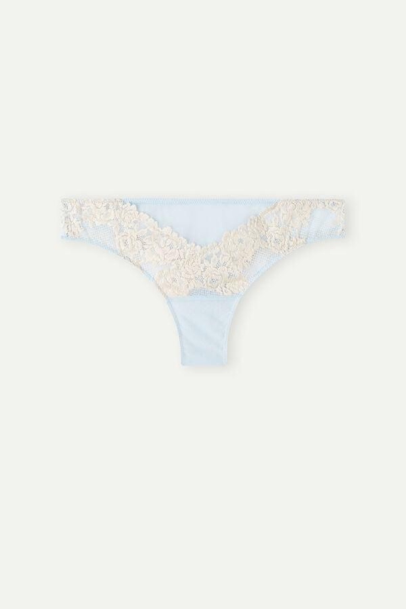 Intimissimi Pretty Flowers Brazilian Ženske Gaćice Plave Bijele | HR 2467GLS