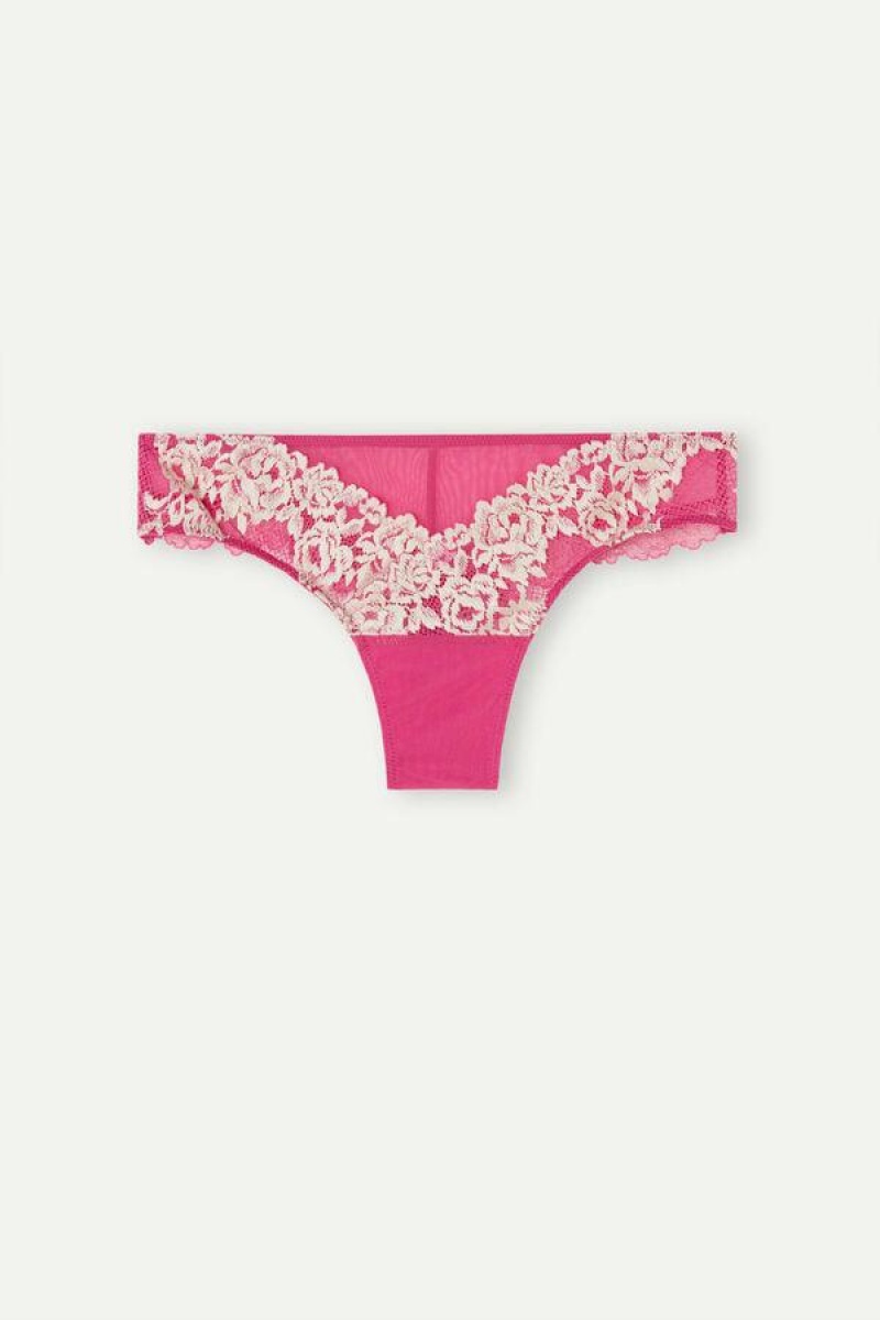 Intimissimi Pretty Flowers Brazilian Ženske Gaćice Roze Bijele | HR 2475UTZ