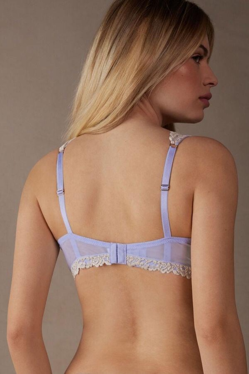 Intimissimi Pretty Flowers Elena Balconette Ženske Grudnjaci Boje Lavande Bijele | HR 1017YUK