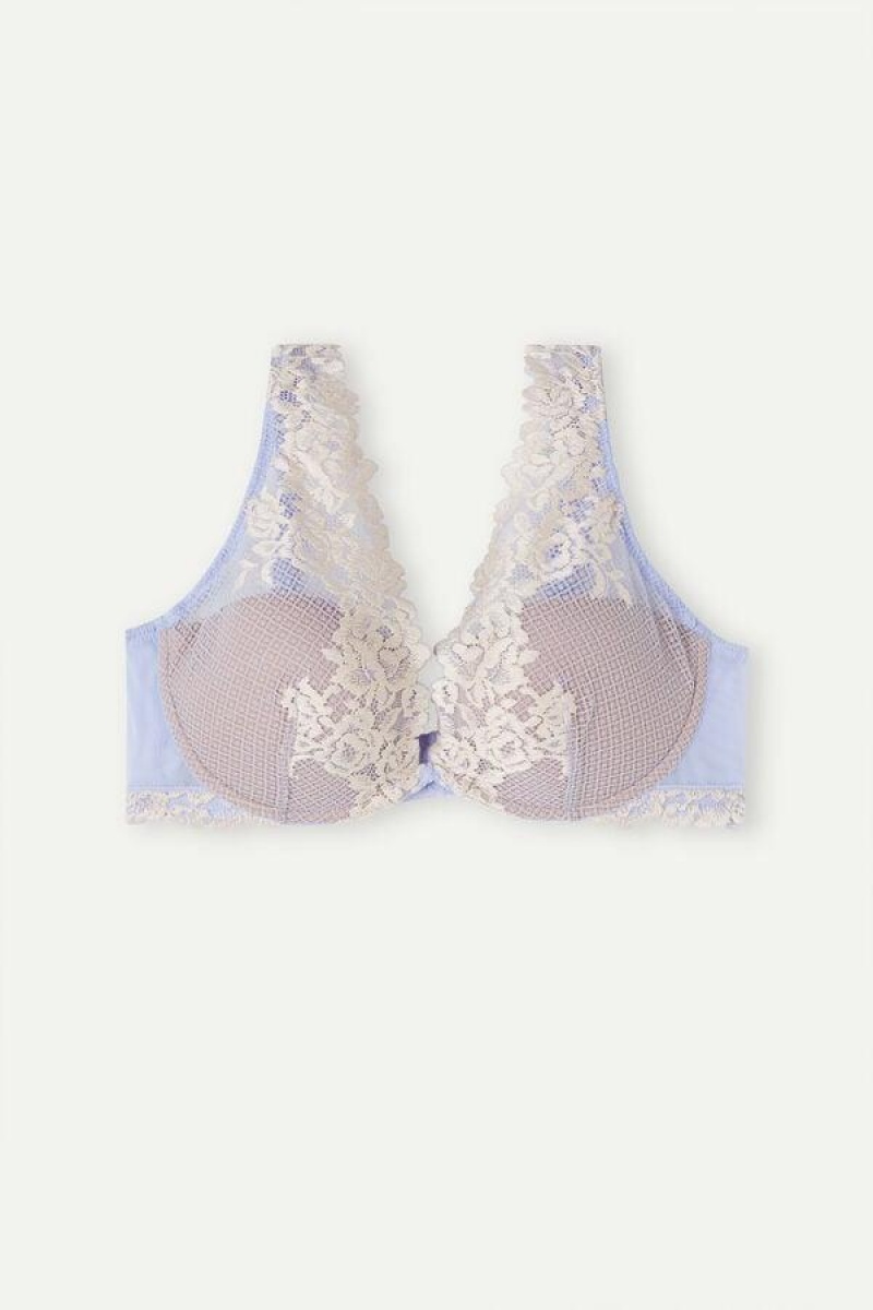 Intimissimi Pretty Flowers Elena Balconette Ženske Grudnjaci Boje Lavande Bijele | HR 1017YUK