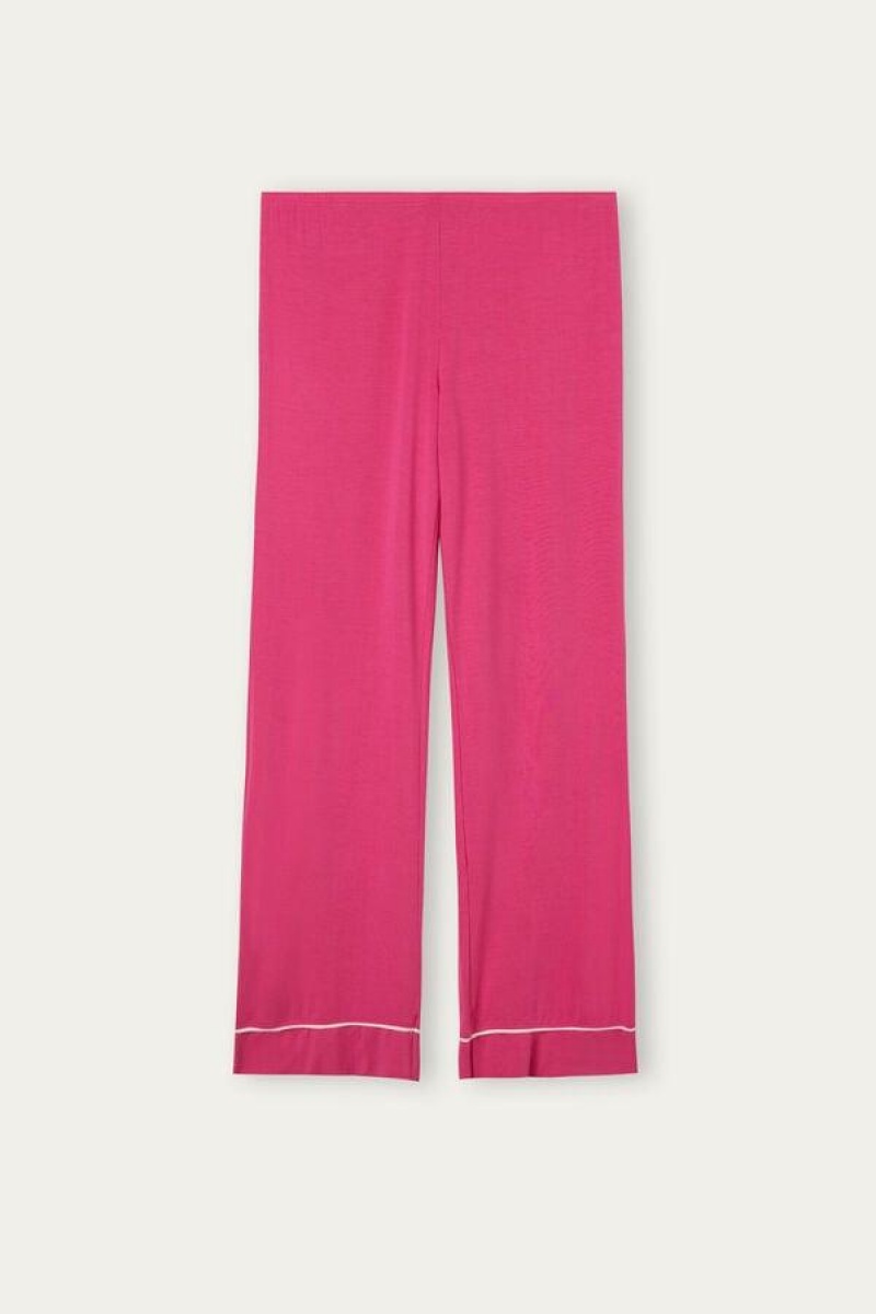 Intimissimi Pretty Flowers Full Length Modal Pants Ženske Pidžama Roze Bijele | HR 2040GLQ