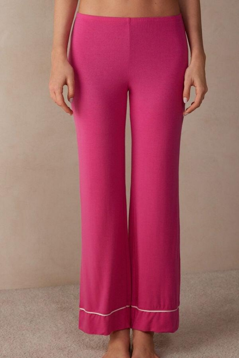 Intimissimi Pretty Flowers Full Length Modal Pants Ženske Pidžama Roze Bijele | HR 2040GLQ