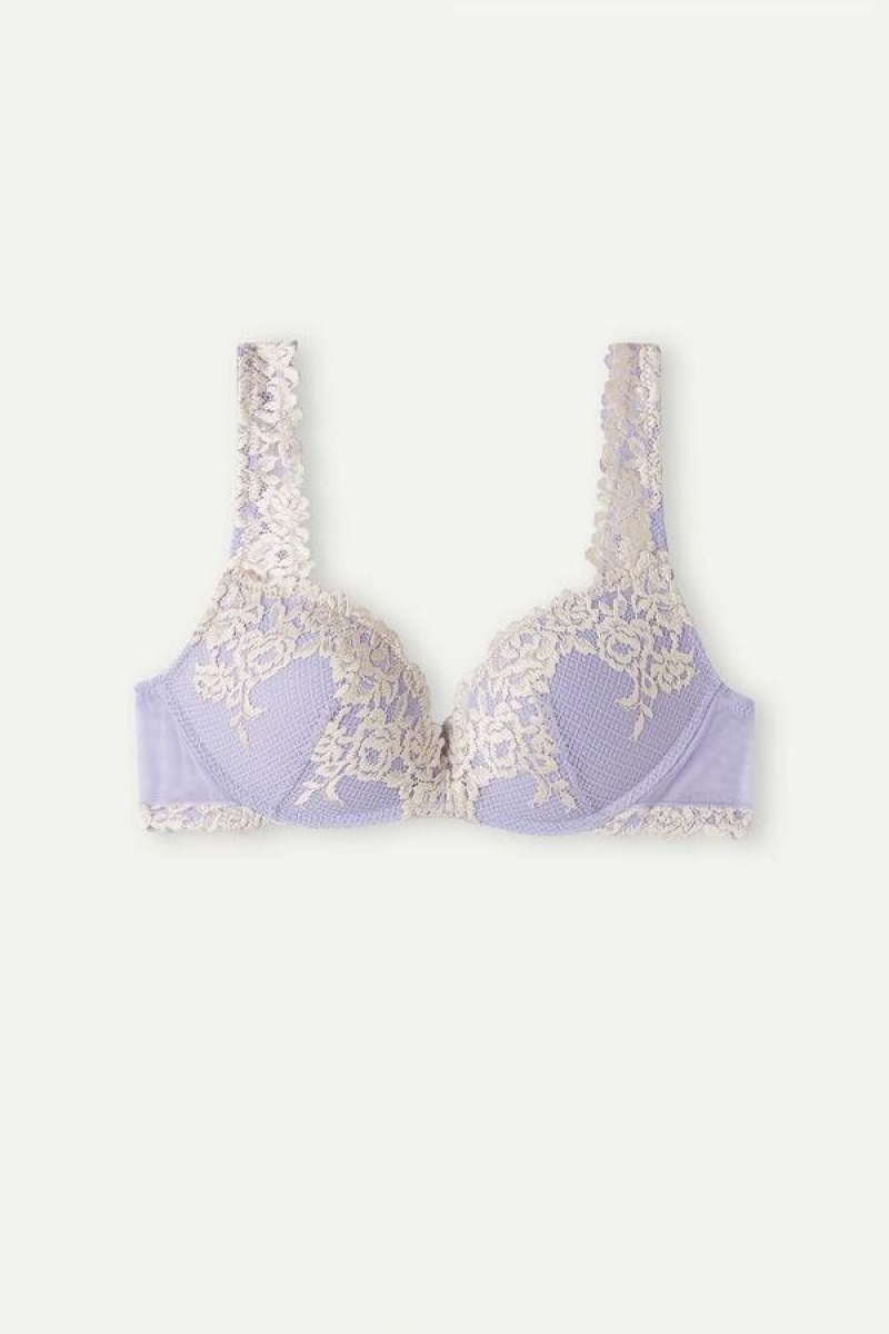 Intimissimi Pretty Flowers Gioia Super Push-up Ženske Grudnjaci Boje Lavande Bijele | HR 1275RWH