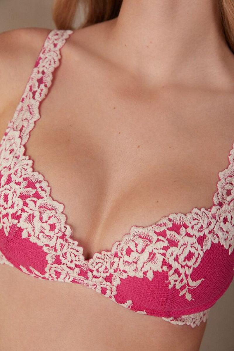 Intimissimi Pretty Flowers Gioia Super Push-up Ženske Grudnjaci Roze Bijele | HR 1278UTL