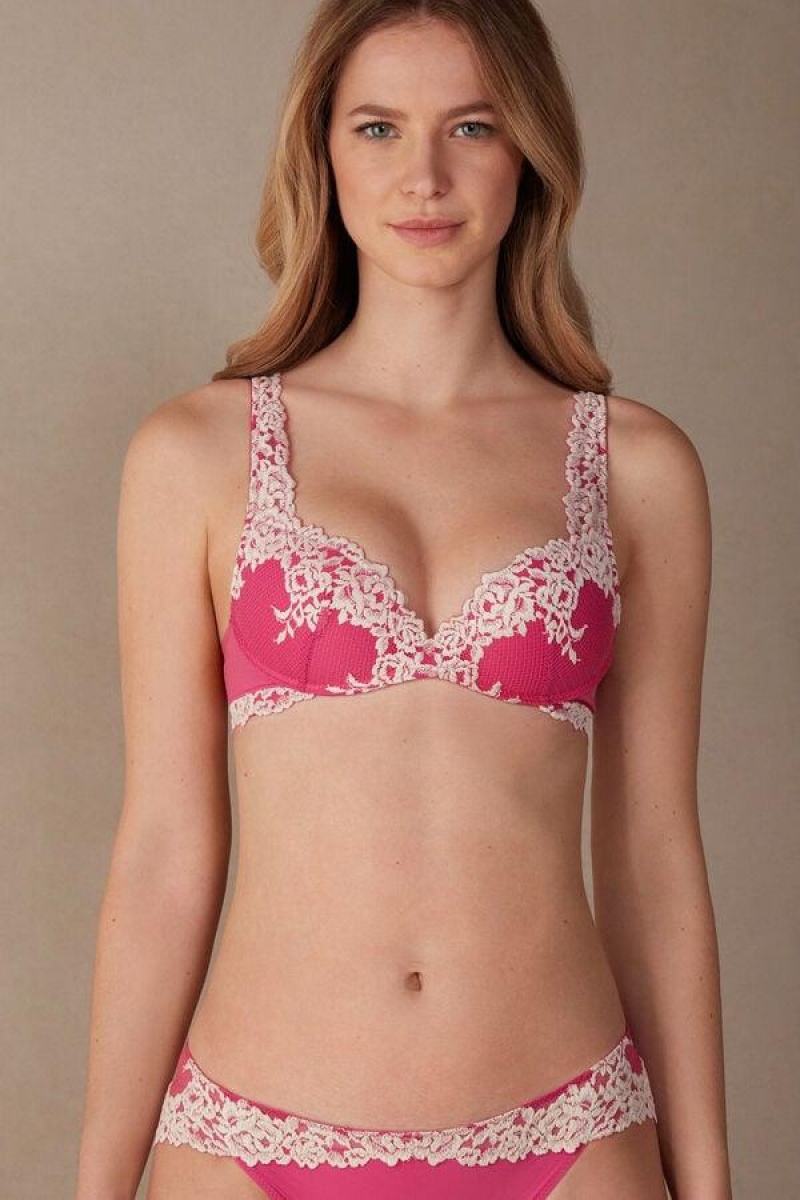 Intimissimi Pretty Flowers Gioia Super Push-up Ženske Grudnjaci Roze Bijele | HR 1278UTL