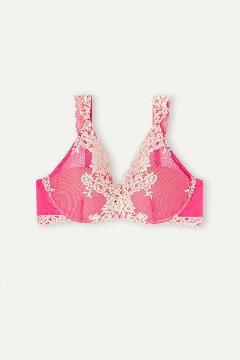 Intimissimi Pretty Flowers Giorgia Balconette Ženske Grudnjaci Roze Bijele | HR 1492DNN