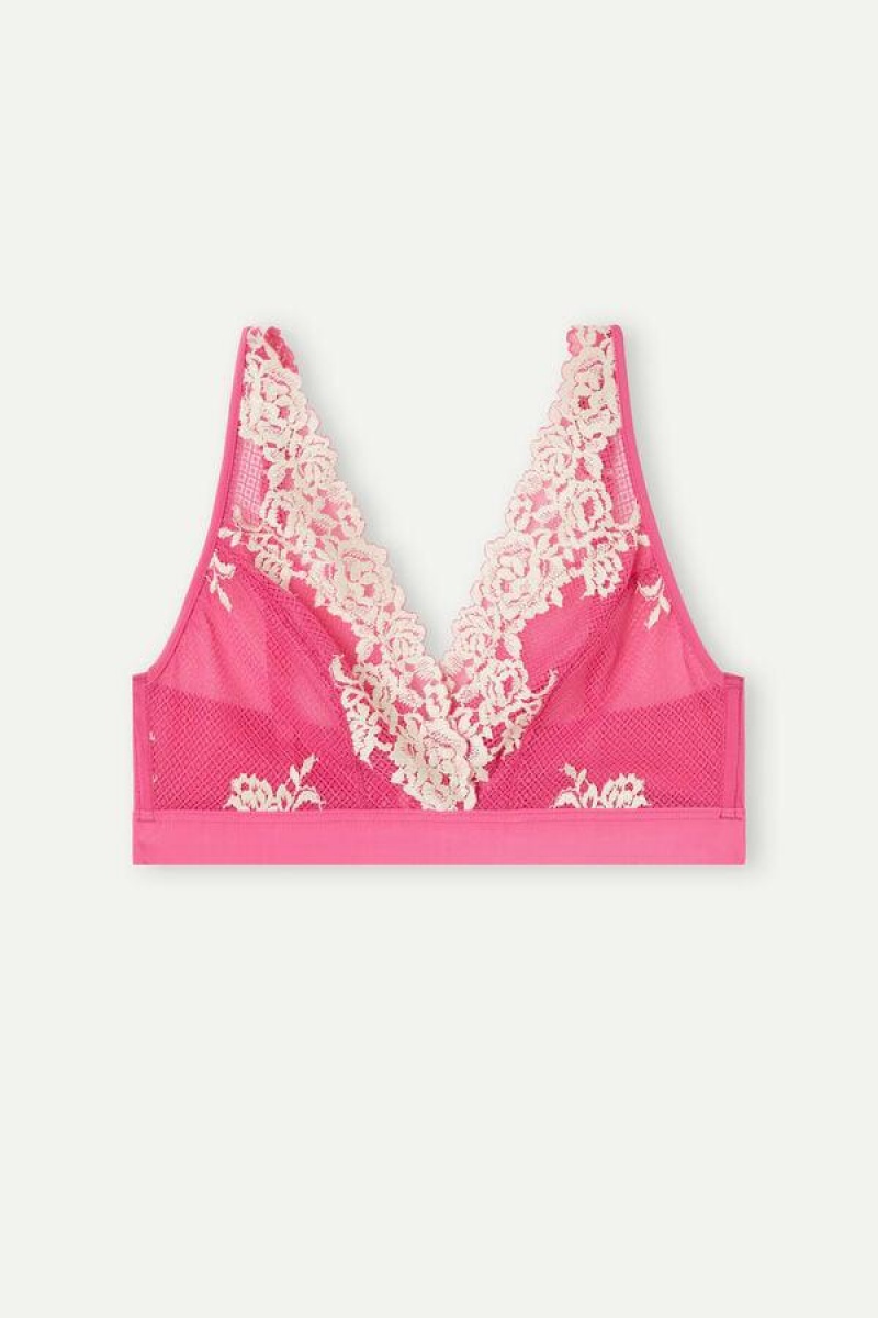 Intimissimi Pretty Flowers Lara Triangle Ženske Grudnjaci Roze Bijele | HR 1136XFU