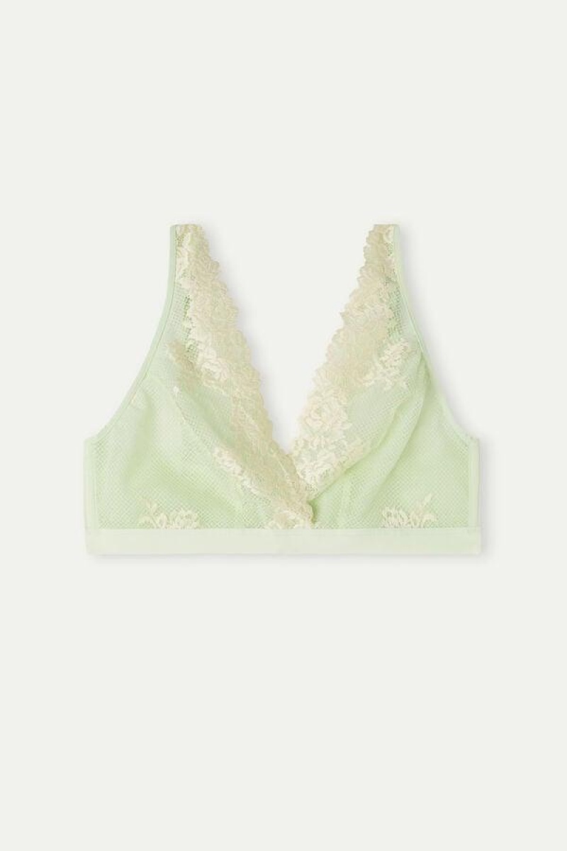 Intimissimi Pretty Flowers Lara Triangle Ženske Grudnjaci Svijetlo Zelene Bijele | HR 1238LHT