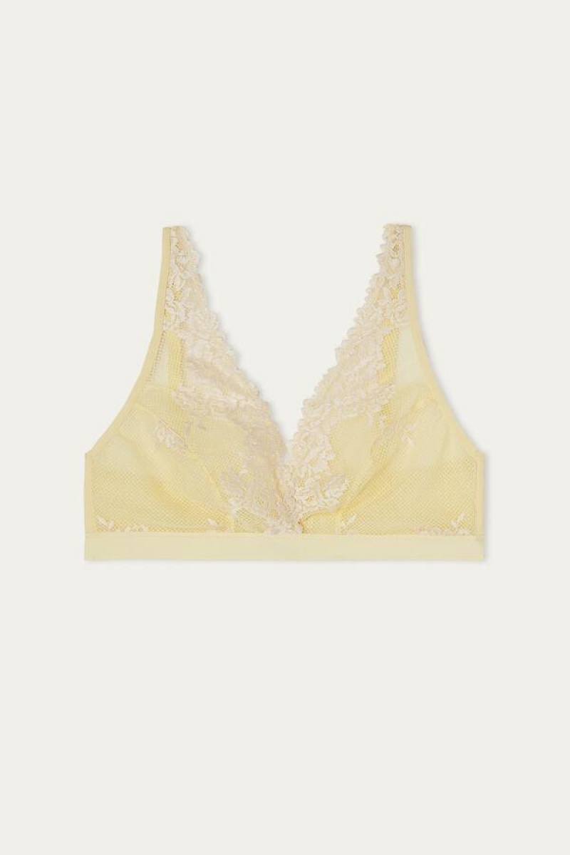 Intimissimi Pretty Flowers Lara Triangle Ženske Grudnjaci Žute Bijele | HR 1396XFU