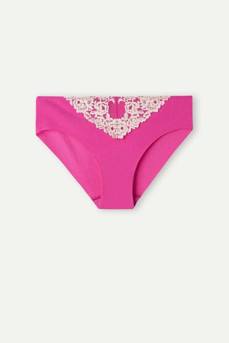 Intimissimi Pretty Flowers Seamless Cotton Ženske Gaćice Roze Bijele | HR 2364FMD