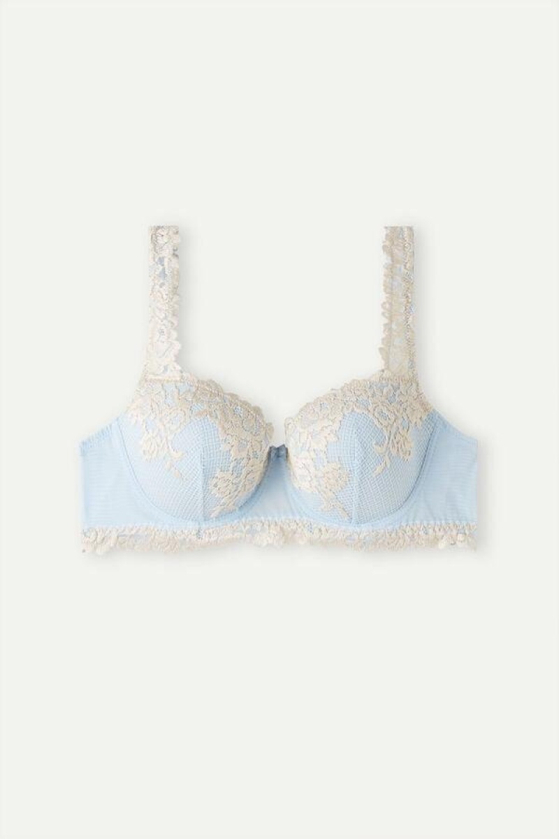 Intimissimi Pretty Flowers Sofia Balconette Ženske Grudnjaci Plave Bijele | HR 1012QZD