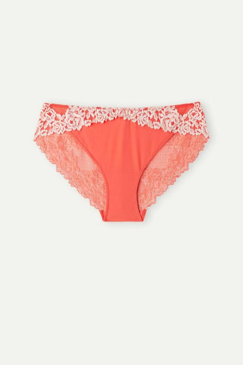 Intimissimi Pretty Flowers Ženske Gaćice Tamno Crvene Bijele | HR 2355VDR