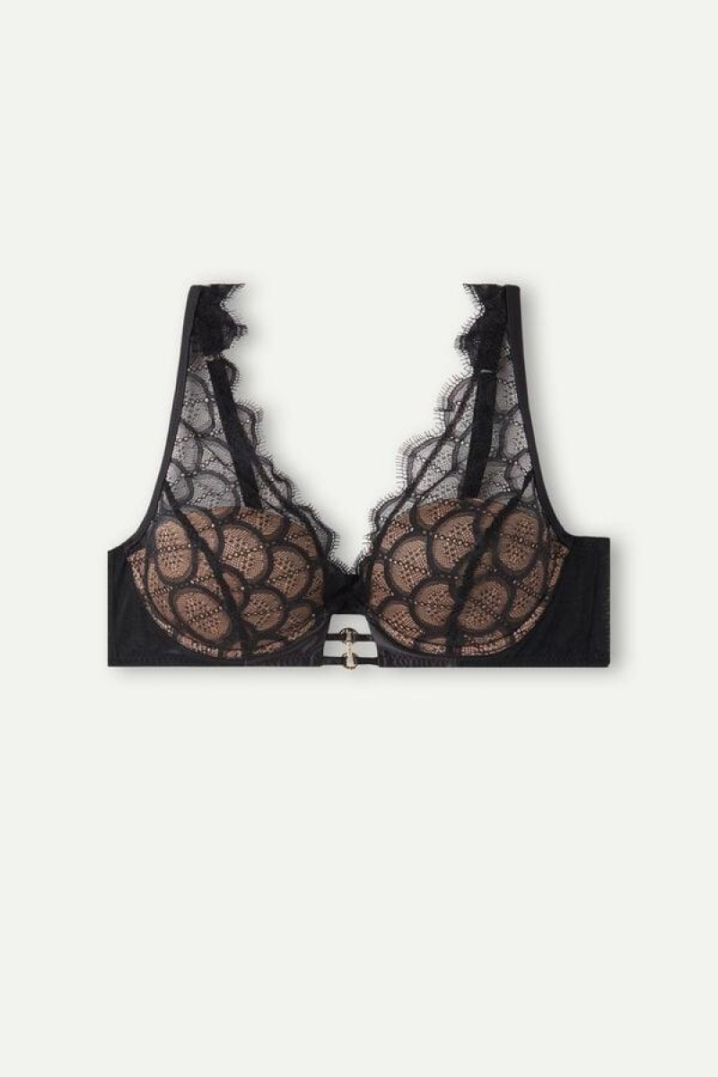 Intimissimi Pure Charme Elena Balconette Ženske Grudnjaci Crne | HR 1025FMM