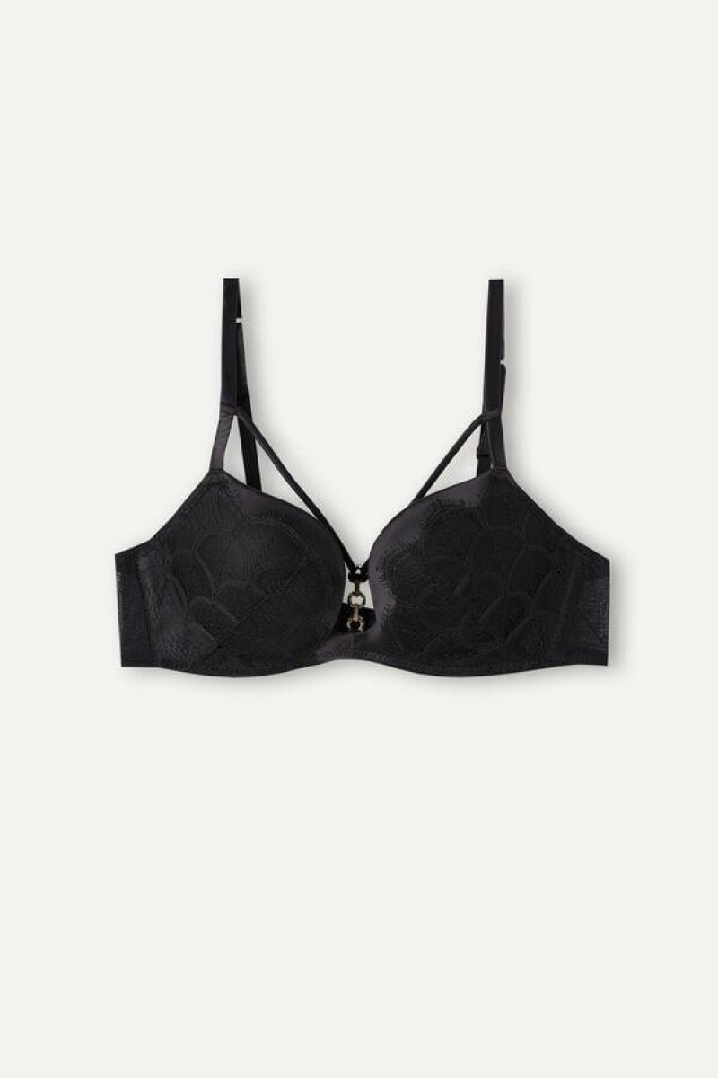 Intimissimi Pure Charme Monica Push-Up Ženske Grudnjaci Crne | HR 1281PQC