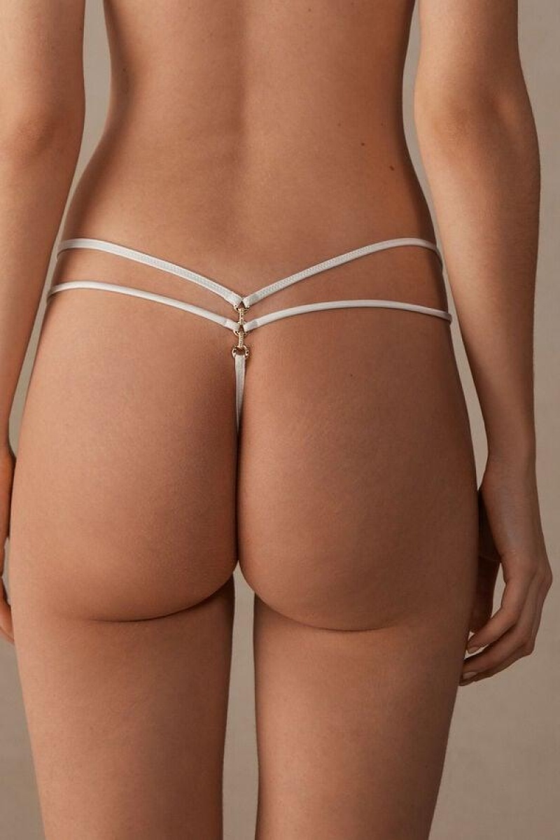 Intimissimi Pure Charme String Thong Ženske Gaćice Bijele | HR 2254XFU