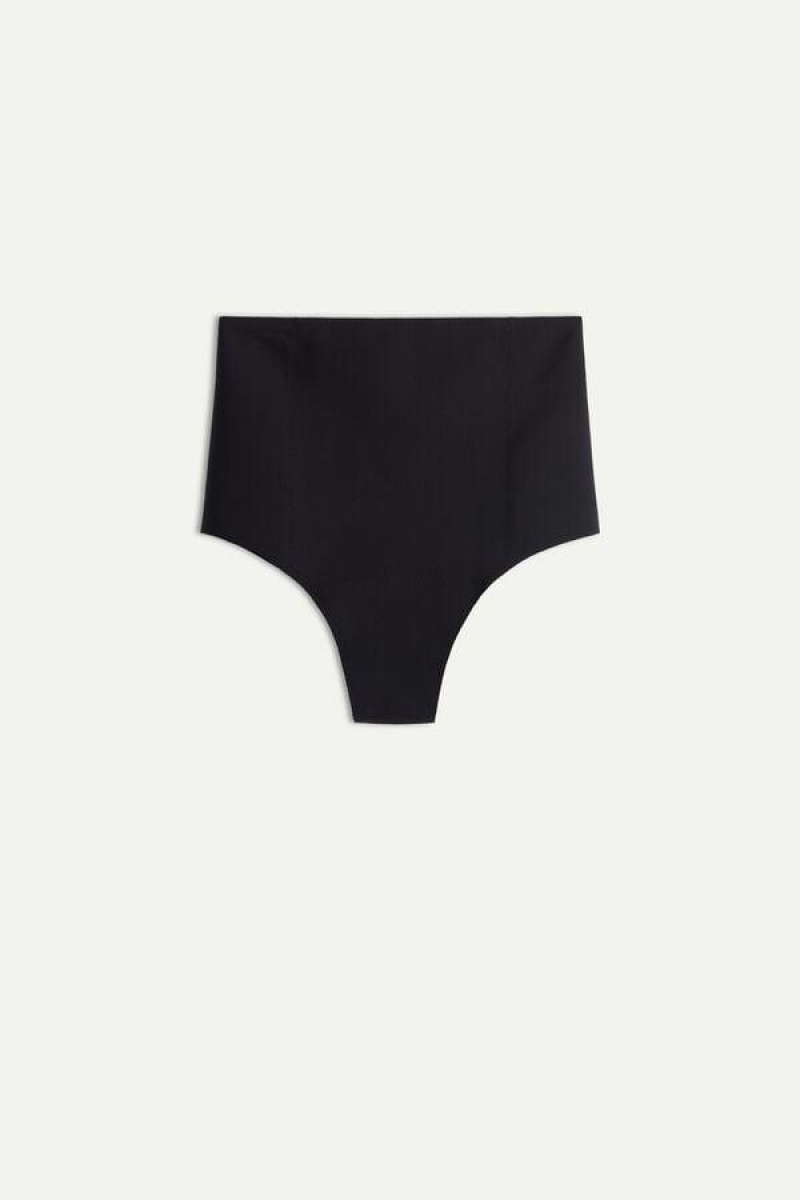 Intimissimi Raw-Cut Microfiber French Knickers Ženske Gaćice Crne | HR 2326MAQ