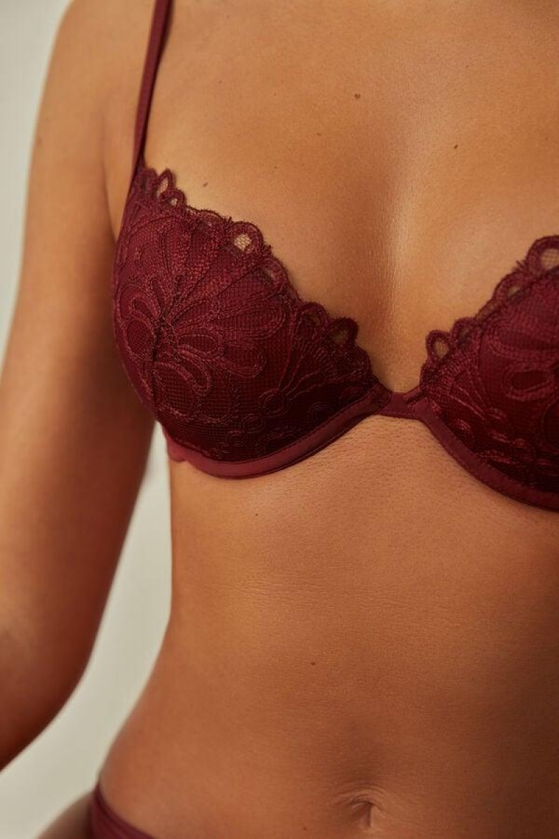 Intimissimi Romantic Life Bellissima Push-up Ženske Grudnjaci Tamno Crvene | HR 1308APV