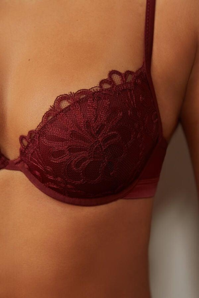 Intimissimi Romantic Life Bellissima Push-up Ženske Grudnjaci Tamno Crvene | HR 1308APV