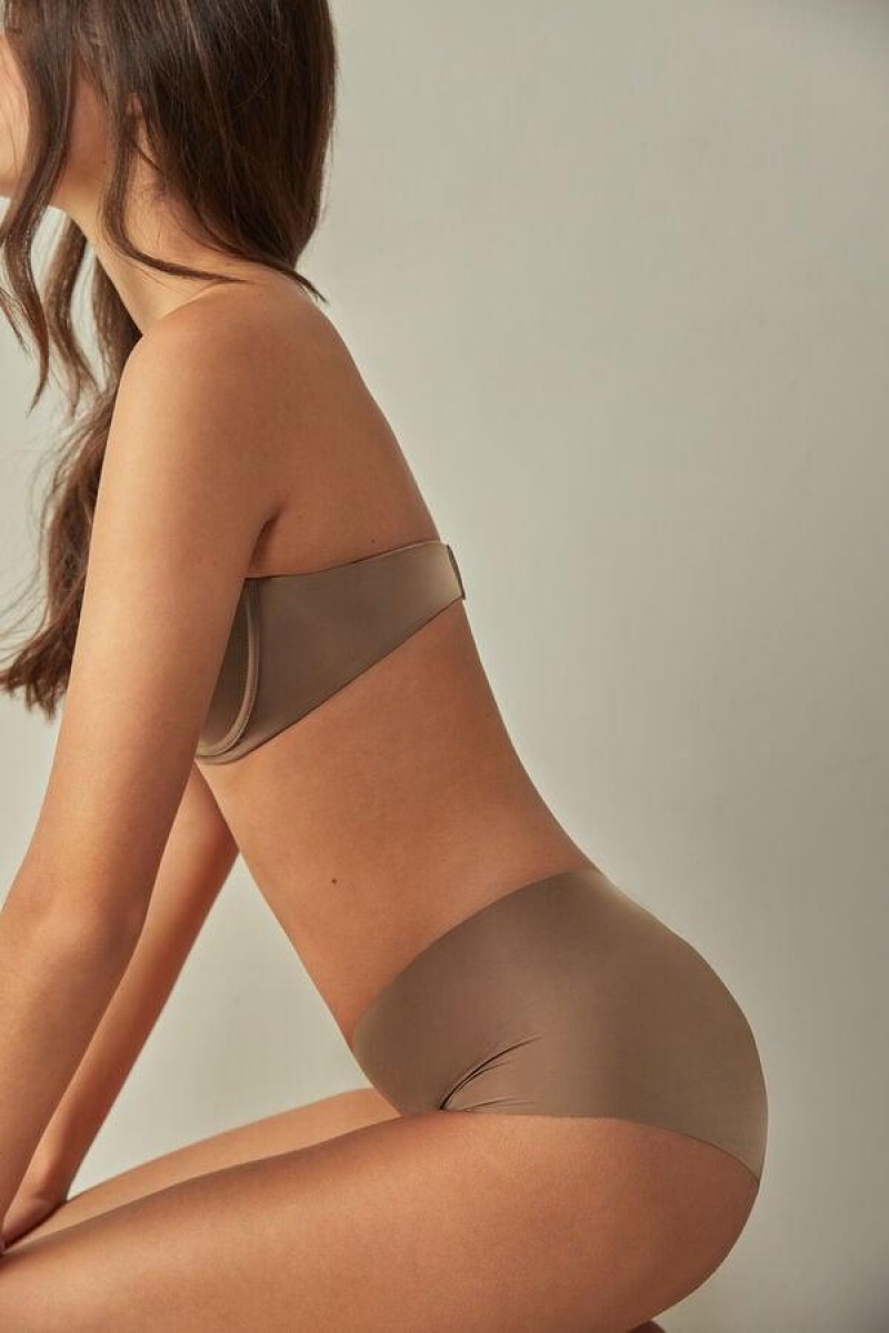 Intimissimi Seamless Microfiber Hipster Ženske Gaćice Tamno Bež | HR 2327NBW