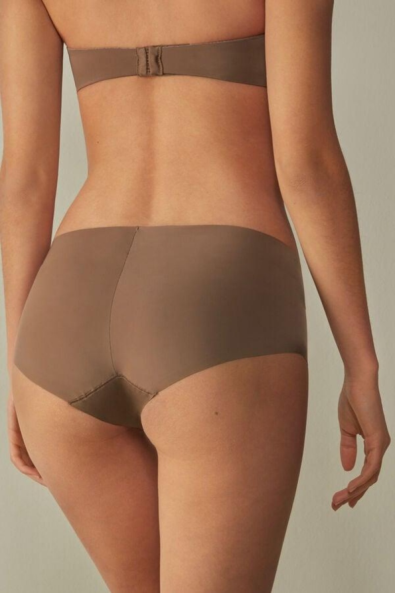 Intimissimi Seamless Microfiber Hipster Ženske Gaćice Tamno Bež | HR 2327NBW