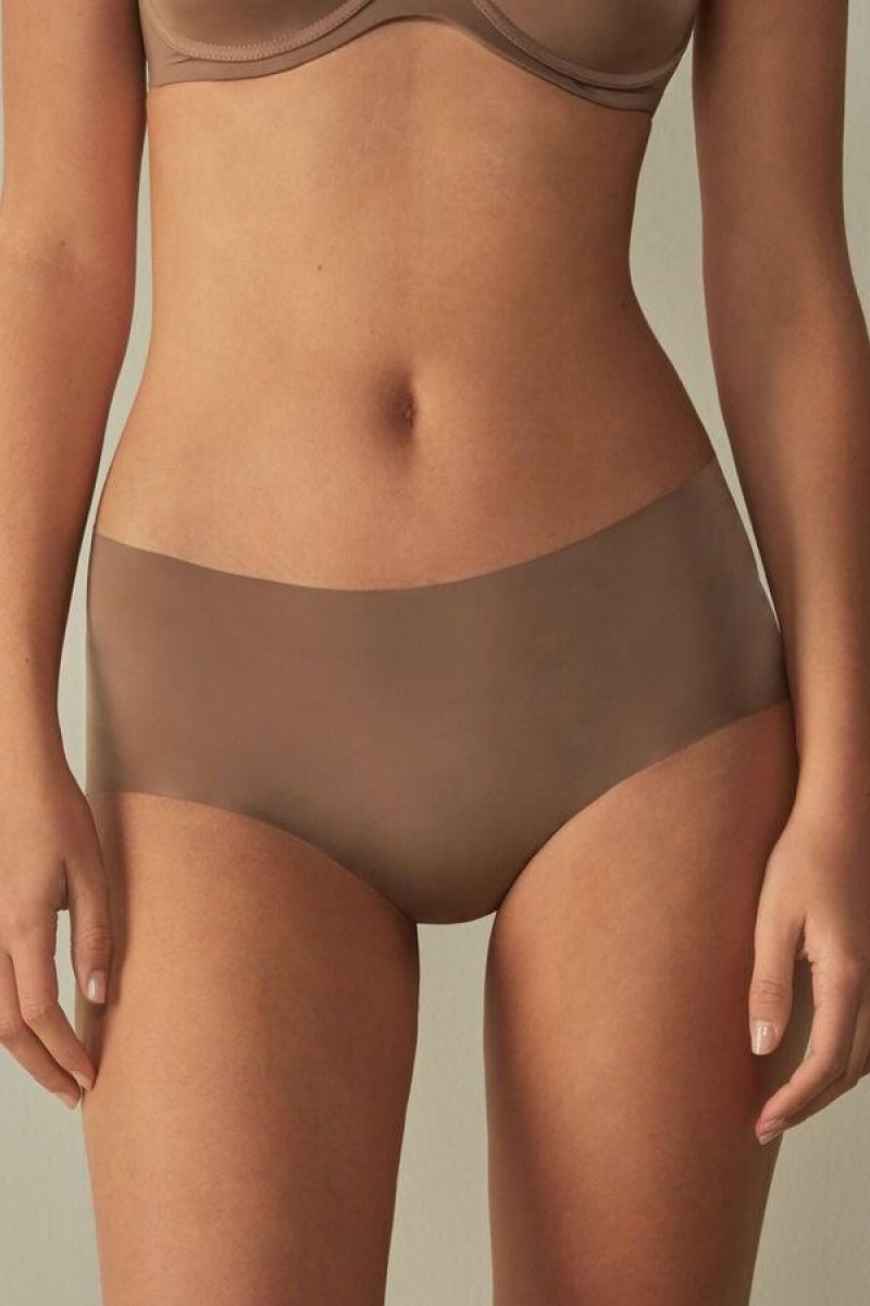 Intimissimi Seamless Microfiber Hipster Ženske Gaćice Tamno Bež | HR 2327NBW