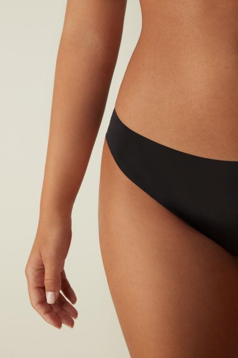 Intimissimi Seamless Microfiber Ženske Gaćice Crne | HR 2419APH