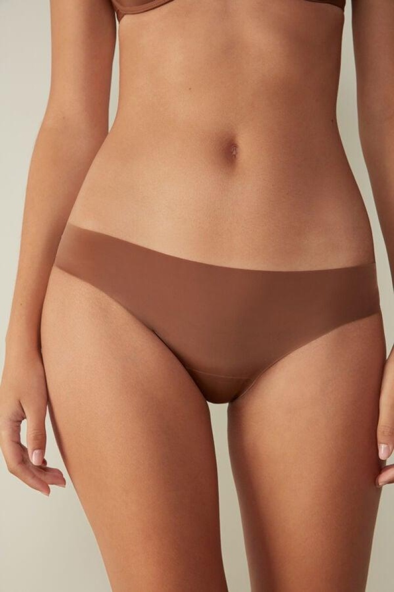 Intimissimi Seamless Microfiber Ženske Gaćice Tamno Bež | HR 2448ISL