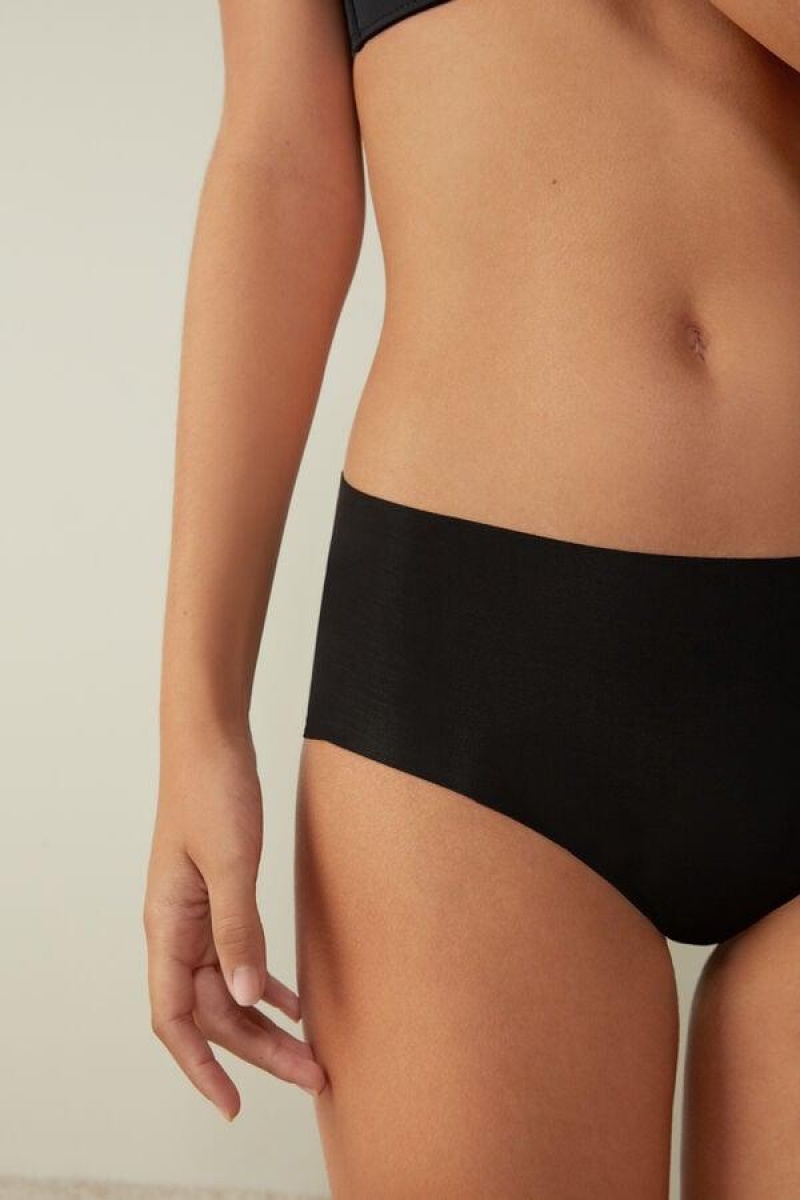 Intimissimi Seamless Supima® Cotton Hipster Ženske Gaćice Crne | HR 2332ZGU