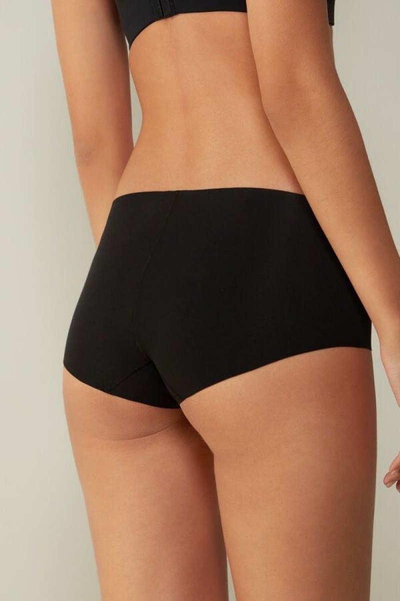 Intimissimi Seamless Supima® Cotton Hipster Ženske Gaćice Crne | HR 2332ZGU