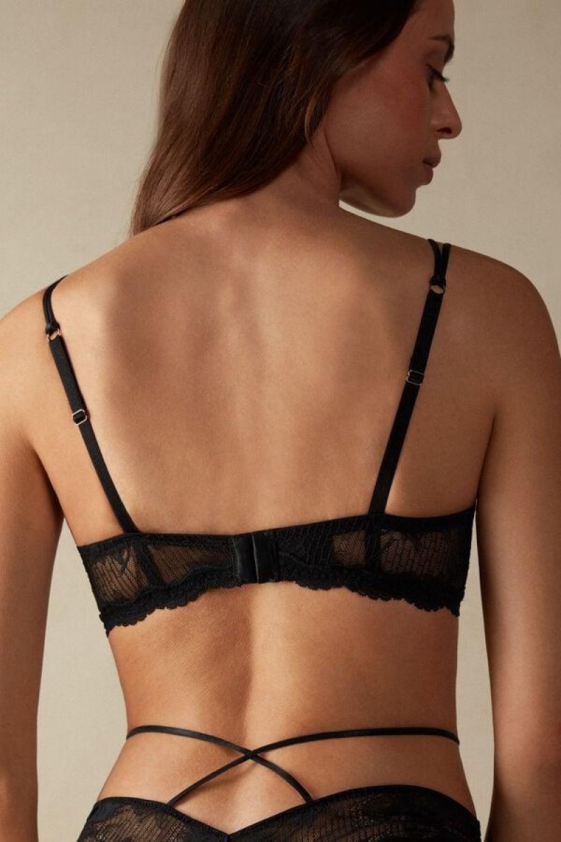 Intimissimi Sensual Unbounded ‘80s Stil Brazilian Ženske Gaćice Crne | HR 2504RWV