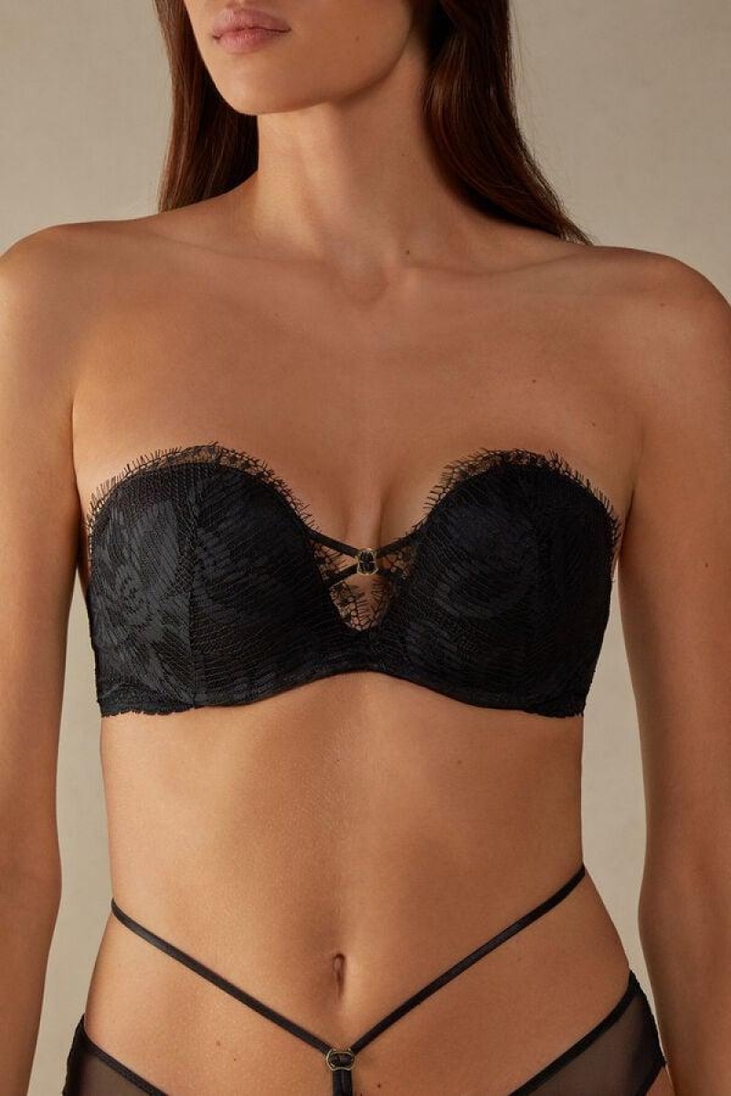 Intimissimi Sensual Unbounded Monica Bandeau Ženske Grudnjaci Crne | HR 1051FMM