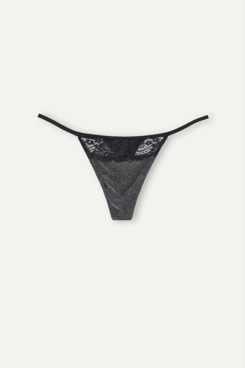 Intimissimi Shimmer All Night String Thong Ženske Gaćice Srebrne | HR 2260QZD