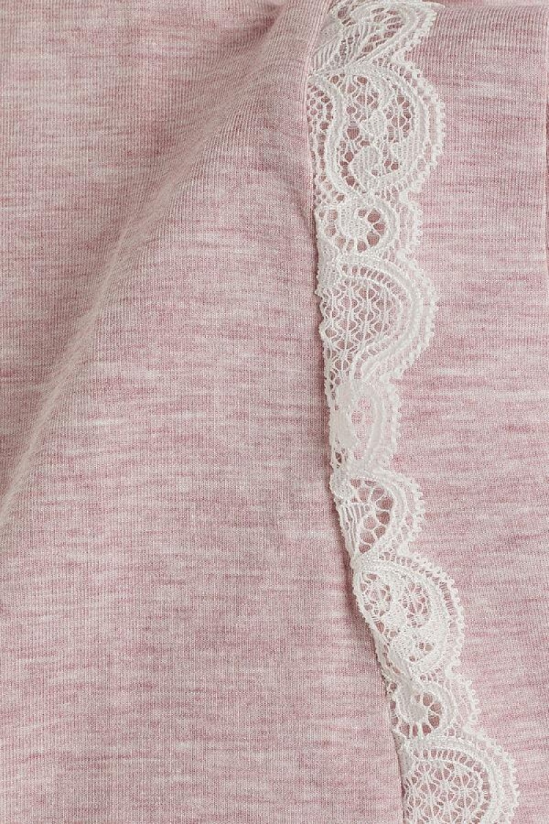 Intimissimi Short-Sleeve Modal Top with Lace Detail Ženske Pidžama Svijetlo Roze | HR 2118GLQ