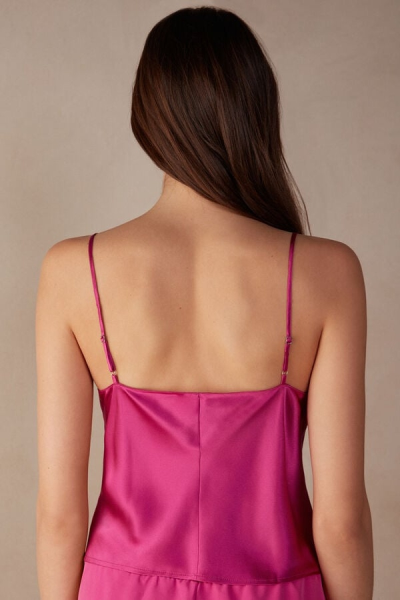 Intimissimi Silk Crop Camisole Ženske Majica bez Rukava Roze | HR 1755HKW