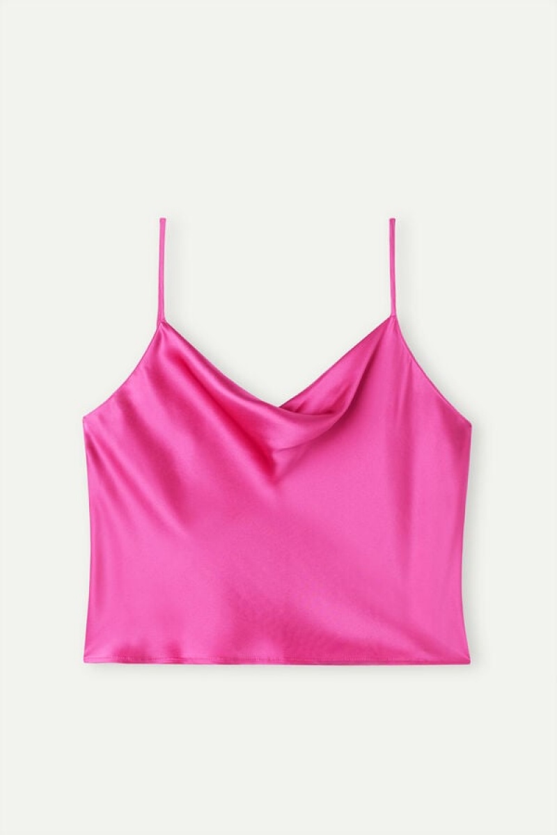 Intimissimi Silk Crop Camisole Ženske Majica bez Rukava Roze | HR 1755HKW