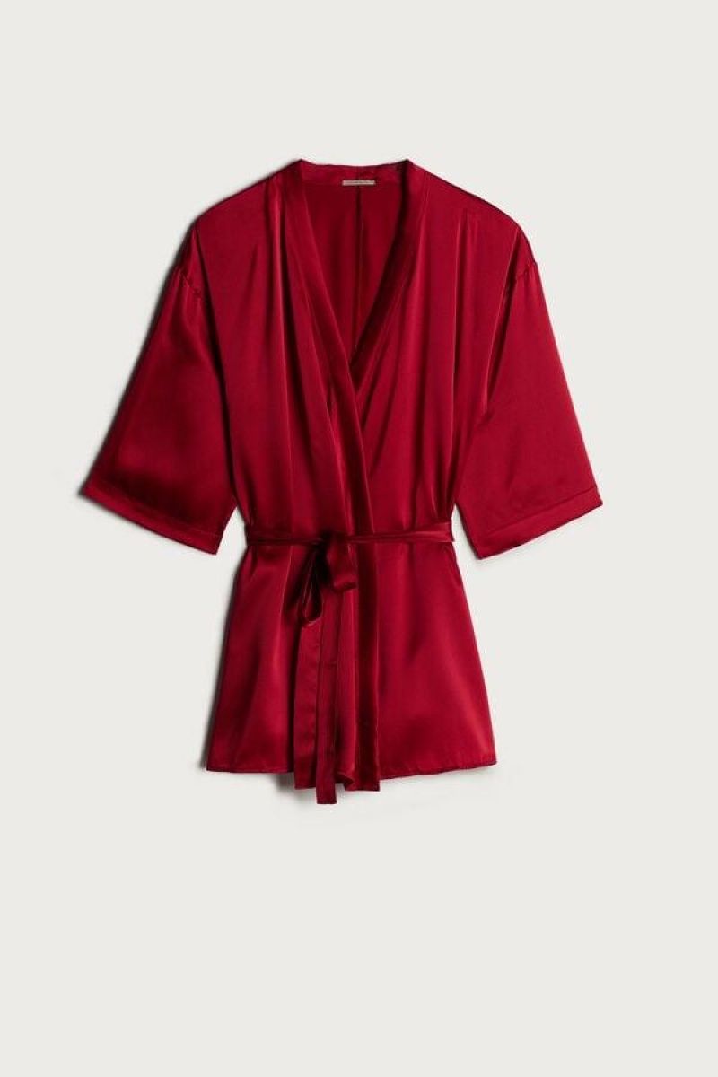 Intimissimi Silk Kimono Ženske Pidžama Crvene | HR 2210EXG