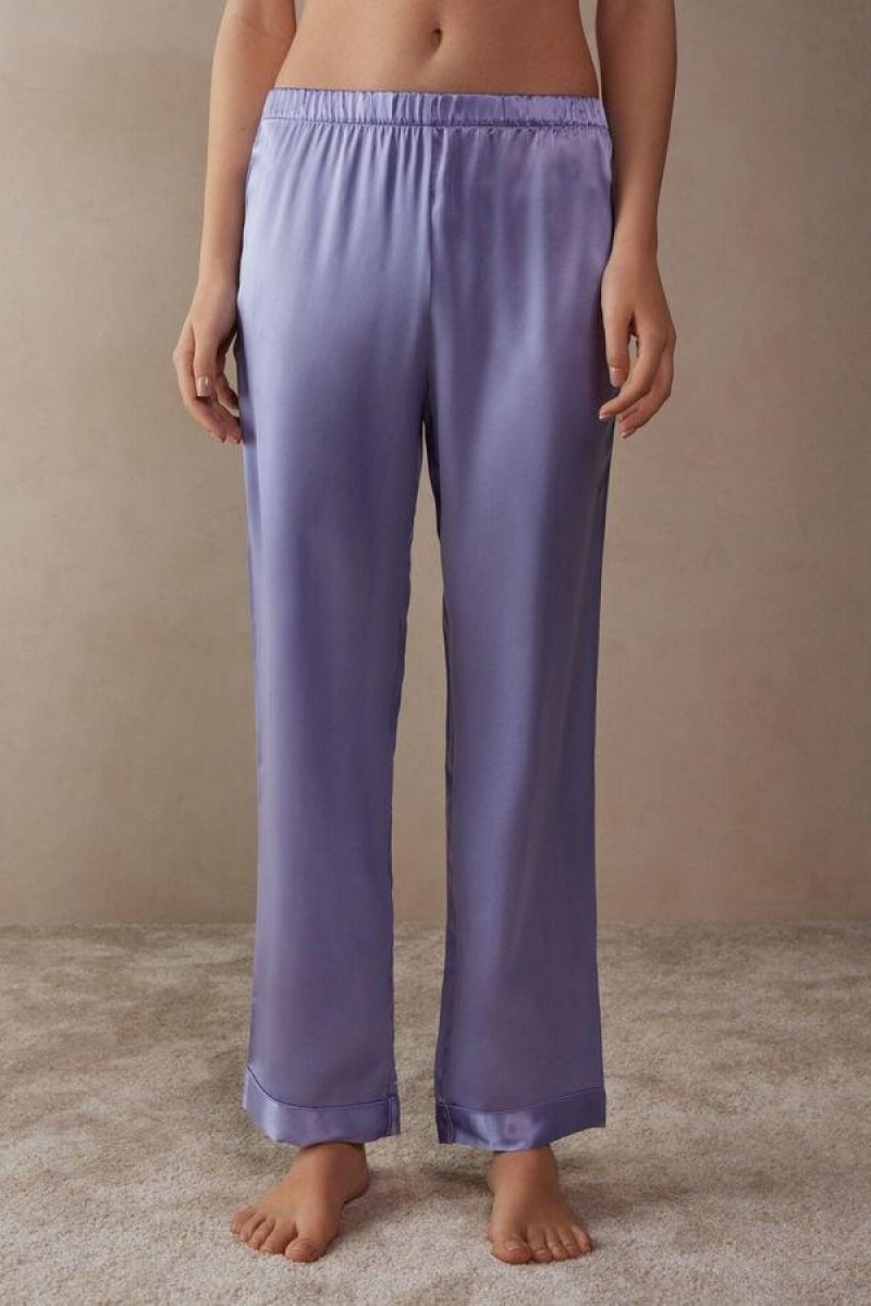 Intimissimi Silk Satin Pants Ženske Pidžama Boje Lavande | HR 2032UTL