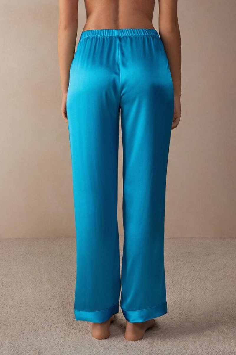 Intimissimi Silk Satin Pants Ženske Pidžama Tirkizne | HR 2039FMM