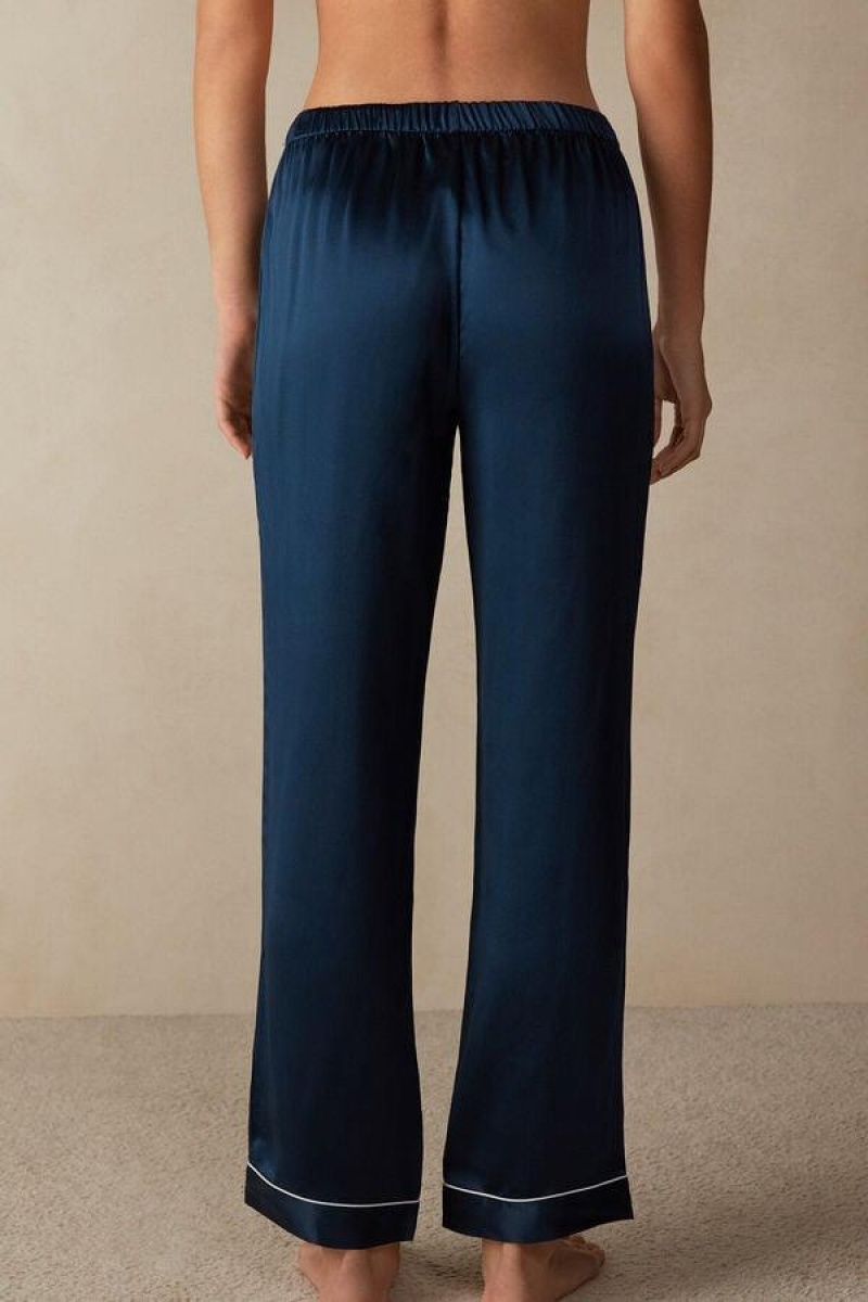 Intimissimi Silk Satin Pants Ženske Pidžama Plave | HR 2044LHT